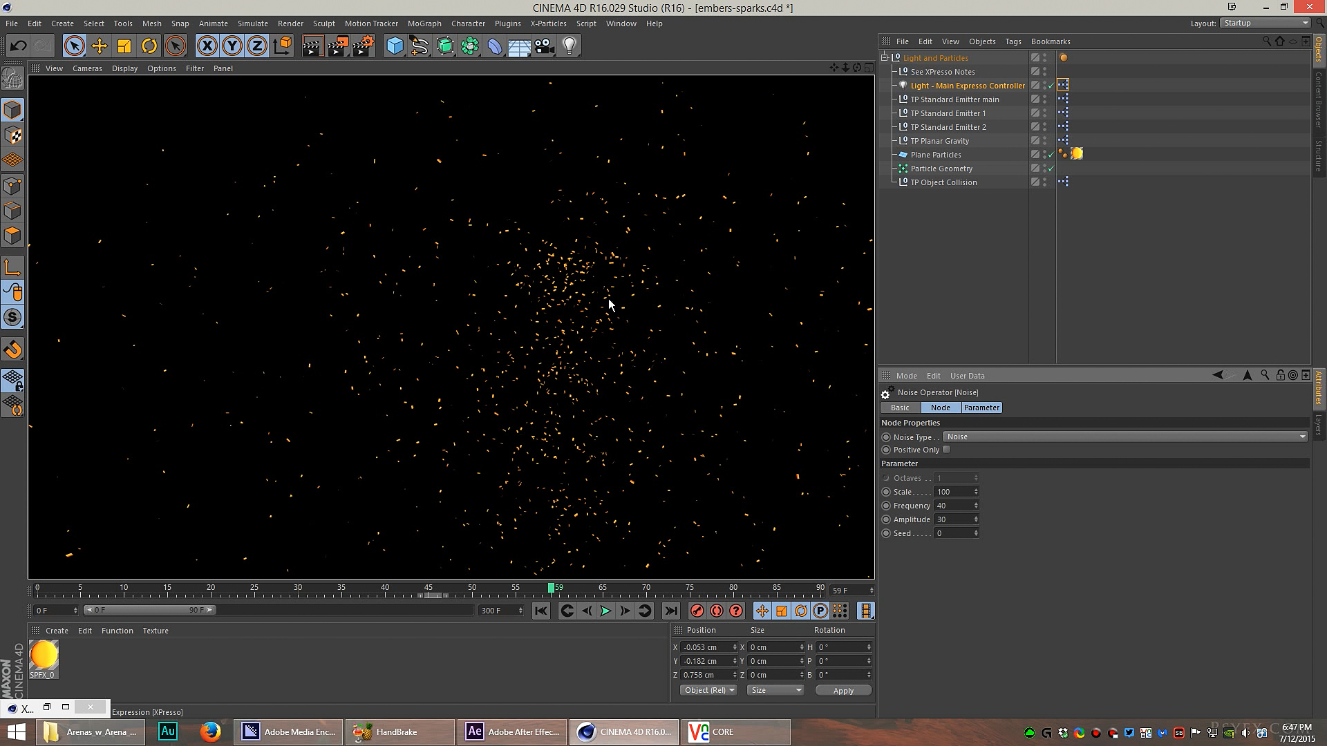 Fire Embers, Snow, and Particles in AE and C4D  [DOWNLOAD]