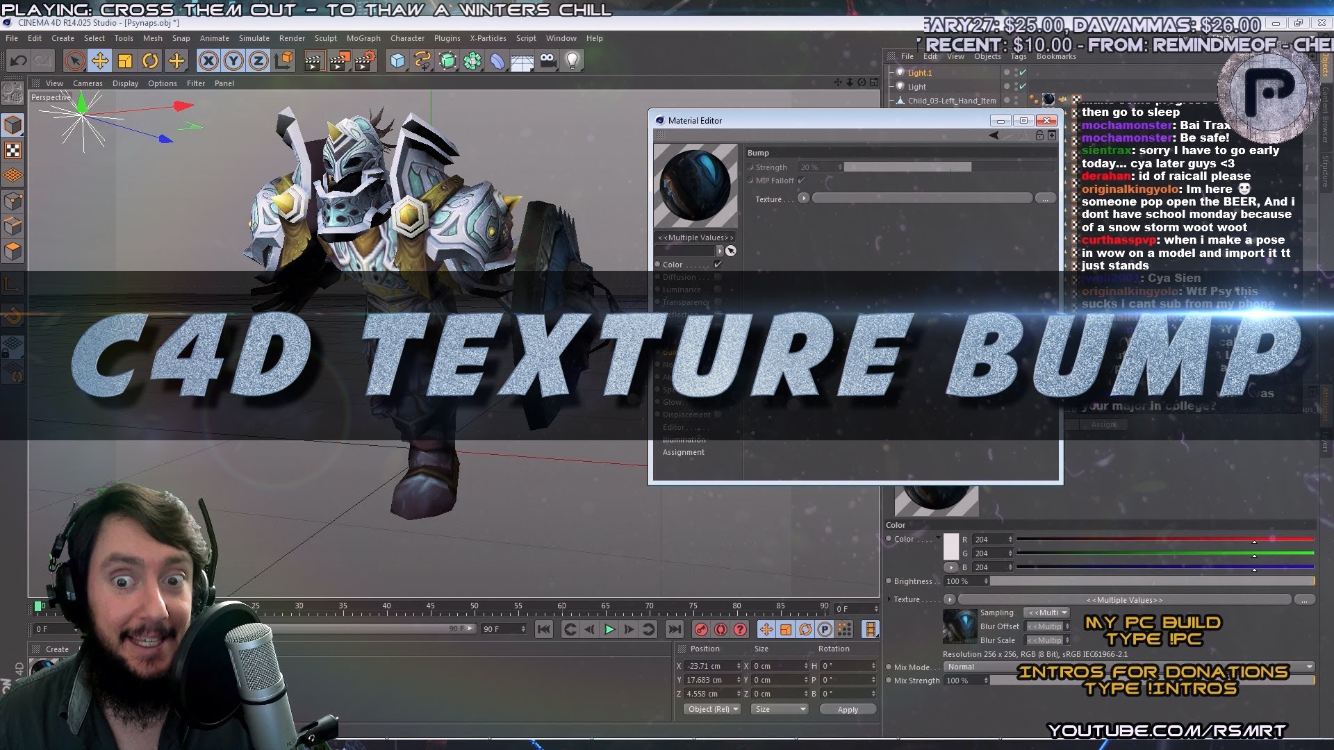 Texture Bump and Normal Map C4D tutorial (Wow model viewer)