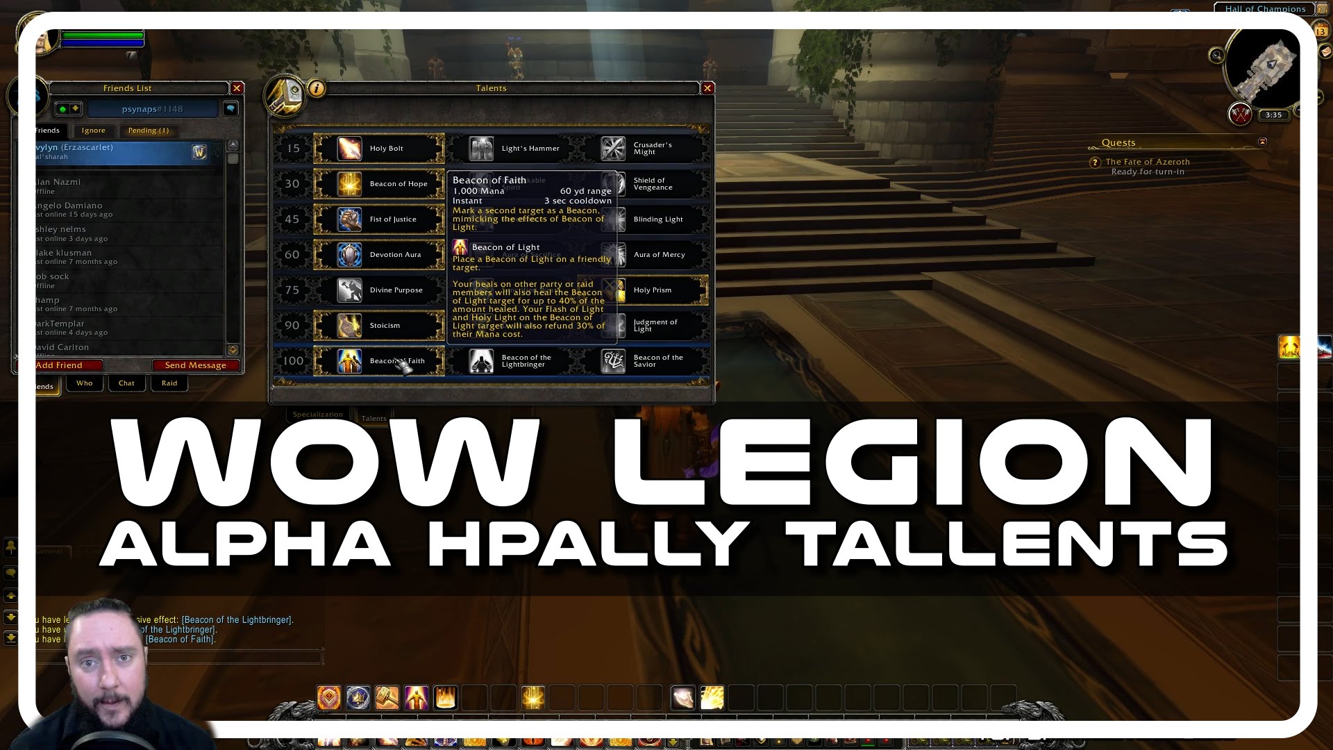 WoW Legion Alpha – HPally Talents with Psynaps (Holy Paladin Shockadin PvP)