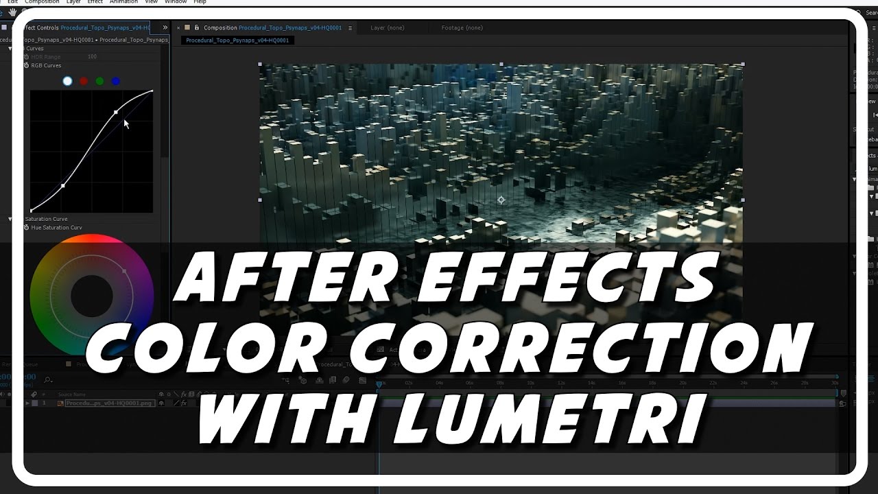 After Effects Color Correction using Lumetri (Psynaps Tutorial plus Timelaps Video)
